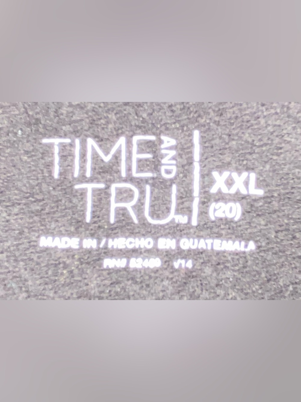 Time and Tru Gray XXL Graphic Sweatshirt Label